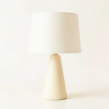 Rowan Canyon Table Lamp With A Plain Fabric Shade - Cream (synthetic illustration; no displayed measurements)