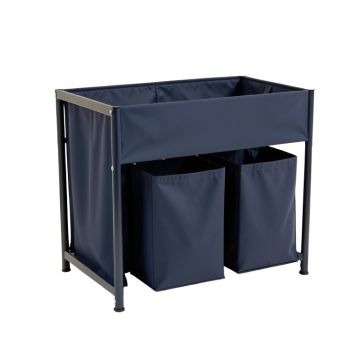 Reed Branch Laundry Sorting Station With Plain Removable Bags - Navy