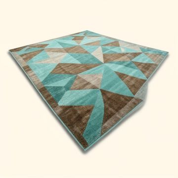 Keneipp Geometric Turquoise/Brown Area Rug (synthetic illustration; no displayed measurements)