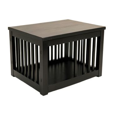 Lake Canyon Empty Furniture-Style Pet Crate - Black