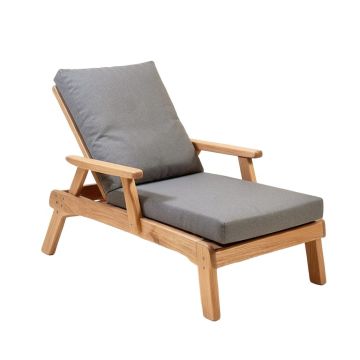 Iola Outdoor Reclining Chaise Lounge With Cushion