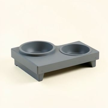 Summit Bend Pet Feeding Stand With Two Plain Empty Bowls - Gray (synthetic illustration; no displayed measurements)