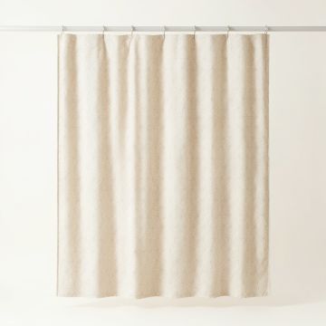 Dune Bridge Shower Curtain Hanging Flat From A Plain Rod - Ivory (synthetic illustration; no displayed measurements)