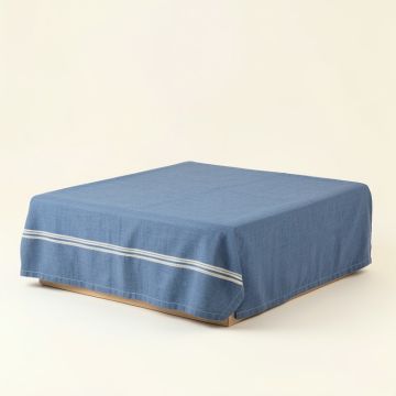 Stone Brook Flat Bed Sheet - Blue (synthetic illustration; no displayed measurements)