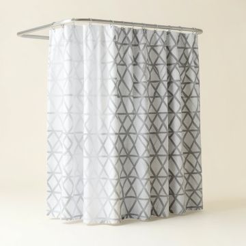100 % Cotton Geometric Single Shower Curtain (synthetic illustration; no displayed measurements)