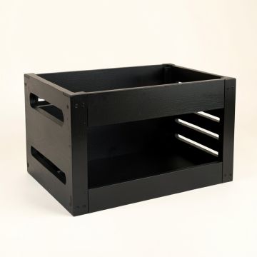 Brook Bridge Empty Furniture-Style Pet Crate - Black (synthetic illustration; no displayed measurements)
