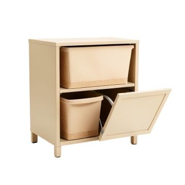 Maple Brook Freestanding Pull-Out Hamper Cabinet - Beige