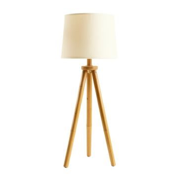 Dawn Branch Floor Lamp With A Plain Fabric Shade - Ivory