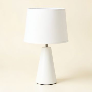 Cedar Dale Table Lamp With A Plain Fabric Shade - White (synthetic illustration; no displayed measurements)