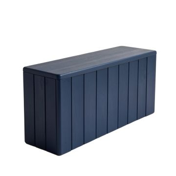 Dawn Bend Narrow Outdoor Storage Bench - Navy