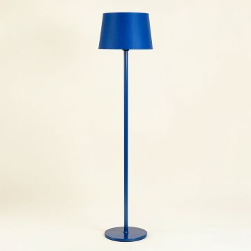 Holly Crossing Floor Lamp With A Plain Fabric Shade - Blue (synthetic illustration; no displayed measurements)