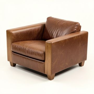 Micheals 95 '' Genuine Leather Square Arm Sofa (synthetic illustration; no displayed measurements)