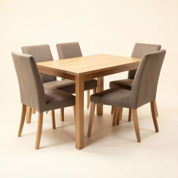 Applegate 5 - Piece Solid Rubberwood Dining Set (synthetic illustration; no displayed measurements)