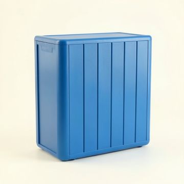 Cedar Dell Narrow Outdoor Storage Bench - Blue (synthetic illustration; no displayed measurements)