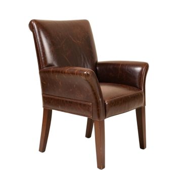 Classic Genuine Leather Upholstered Dining Chair