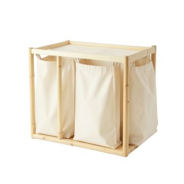 Pine Bluff Laundry Sorting Station With Plain Removable Bags - Cream