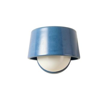 Rowan Bend Wall Sconce Mounted On A Plain Wall - Blue