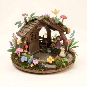 Old Fashioned Transportation Fairy Garden (synthetic illustration; no displayed measurements)
