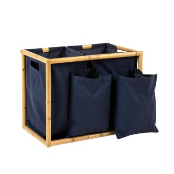 Fern Brook Laundry Sorting Station With Plain Removable Bags - Navy