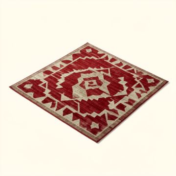 Chelsi Geometric Red/Beige Area Rug (synthetic illustration; no displayed measurements)