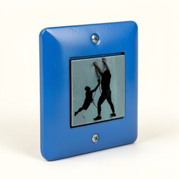 Michigan Climbers Shows Two People Rock Climbing Within A Michigan Silhouette 2-Gang Toggle Light Switch Wall Plate (synthetic illustration; no displayed measurements)