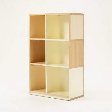 Ridge Bend Freestanding Bookcase - Cream (synthetic illustration; no displayed measurements)