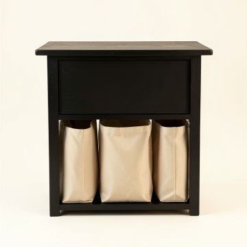 Bay Crossing Laundry Sorting Station With Plain Removable Bags - Black (synthetic illustration; no displayed measurements)