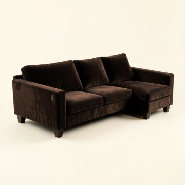 Branham 110.5 '' Wide Velvet Reversible Sofa & Chaise (synthetic illustration; no displayed measurements)