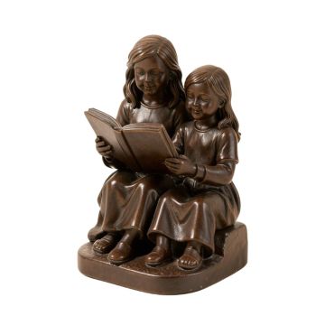 Tecca 2 Girls Reading A Book Statue