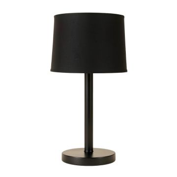 Stone Dale Table Lamp With A Plain Fabric Shade - Black
