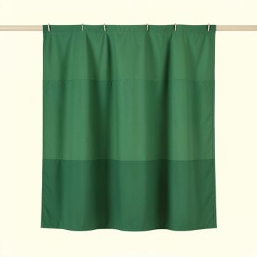 Elm Bend Shower Curtain Hanging Flat From A Plain Rod - Green (synthetic illustration; no displayed measurements)