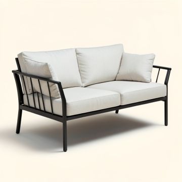 Washtenaw Patio Sofa With Cushions (synthetic illustration; no displayed measurements)