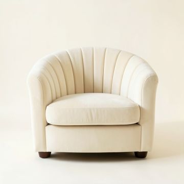 Elm Branch Upholstered Armchair - Cream (synthetic illustration; no displayed measurements)