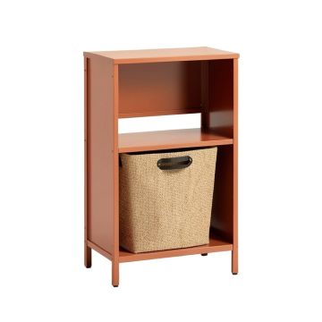 Slate Crossing Freestanding Pull-Out Hamper Cabinet - Terracotta