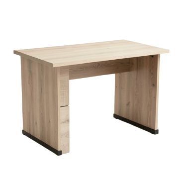 Disho Built-In Usb Port Writing Desk , Light Weathered Oak & Black Finish