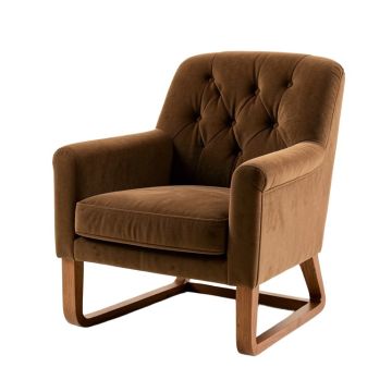 Ternes 30 '' Wide Tufted Velvet Swivel Armchair