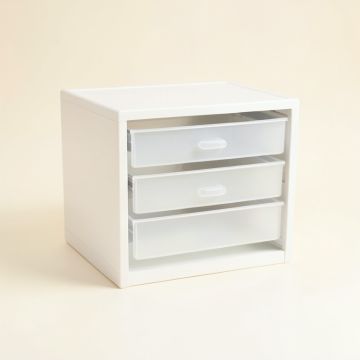 Lake Bridge Small-Parts Storage Drawer Cabinet - White (synthetic illustration; no displayed measurements)