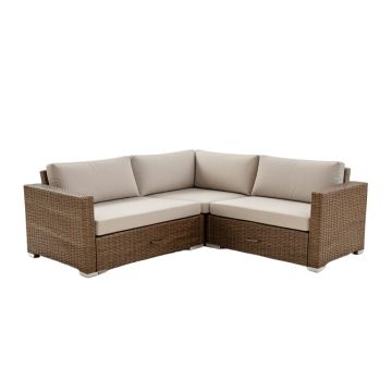 Mila 2 Piece Rattan Sectional Seating Group With Cushions