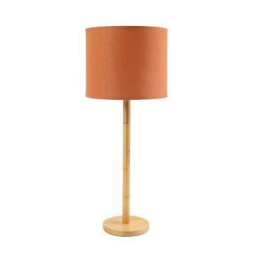 Briar Dale Floor Lamp With A Plain Fabric Shade - Terracotta
