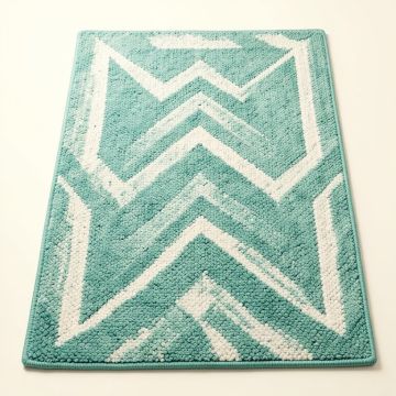 Ratzlaff Chevron Hand Braided Teal/White Indoor / Outdoor Area Rug (synthetic illustration; no displayed measurements)