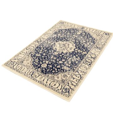 Katie Oriental Ivory / Navy Area Rug