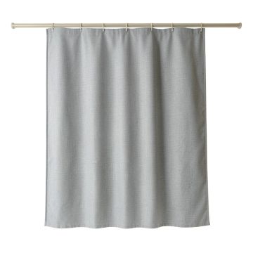 Fern Bridge Shower Curtain Hanging Flat From A Plain Rod - Gray