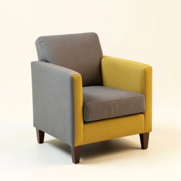 Burman Arm Chair In Gray/Yellow/Brown (synthetic illustration; no displayed measurements)
