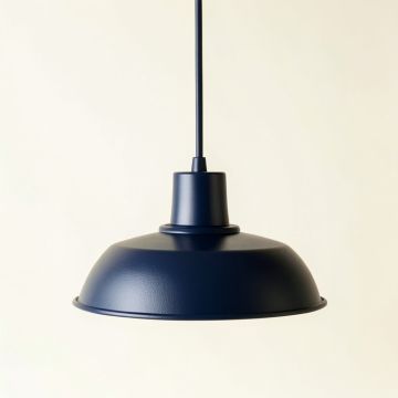 River Bend Pendant Light Suspended From One Plain Cable - Navy (synthetic illustration; no displayed measurements)