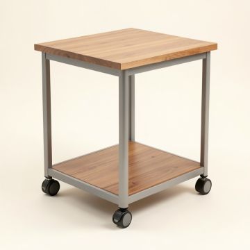Expandable Surface Kitchen Cart With Solid Wood Top (synthetic illustration; no displayed measurements)
