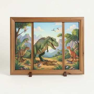 3 Piece Dinosaur Land Personalized Framed Art Set (synthetic illustration; no displayed measurements)