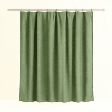 Glen Bluff Shower Curtain Hanging Flat From A Plain Rod - Green (synthetic illustration; no displayed measurements)