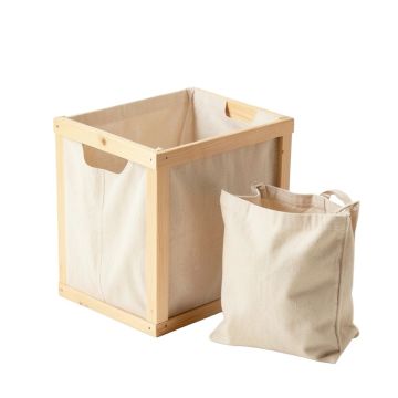 Meadow Crest Laundry Sorting Station With Plain Removable Bags - Beige