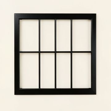 Metal Window Pane Design Wall Decor With 6 Panes , Black (synthetic illustration; no displayed measurements)