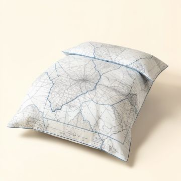 Dedrick Modern Vintage Map Single Duvet Cover (synthetic illustration; no displayed measurements)